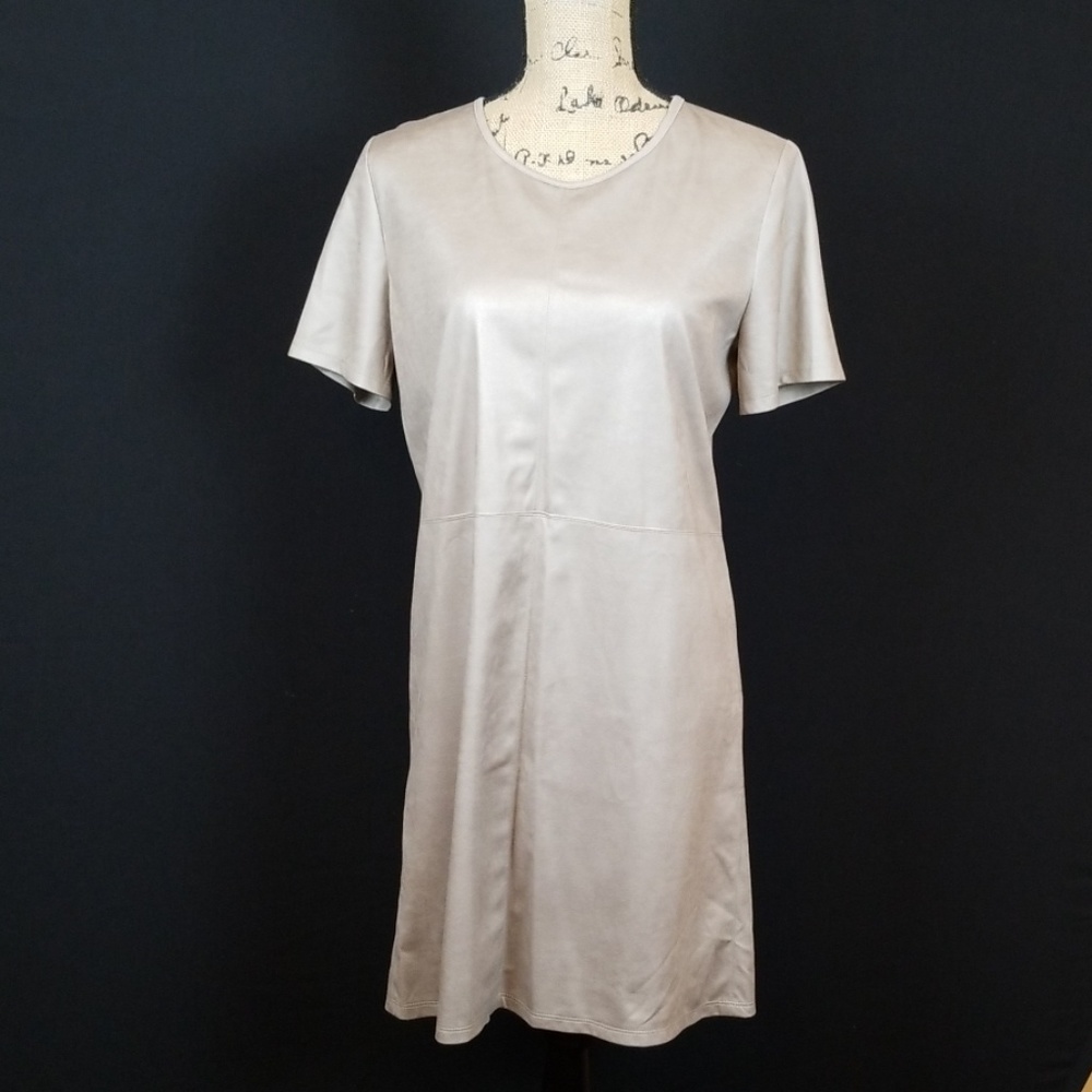 Mattison Stone Dexie dress in camel faux suede